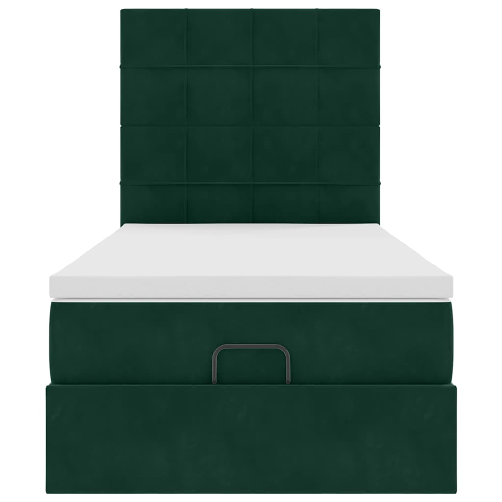 Struttura Letto Pouf con Materassi 90x200 cm in Velluto
