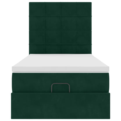 Struttura Letto Pouf con Materassi 90x200 cm in Velluto