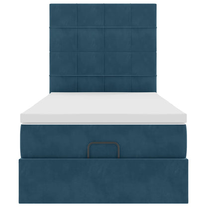 Struttura Letto Pouf con Materassi 90x200 cm in Velluto