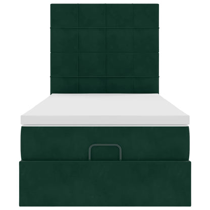 Struttura Letto Pouf con Materassi 100x200 cm Velluto