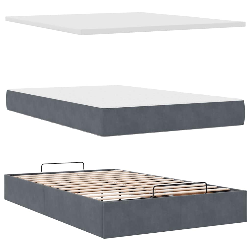 Struttura Letto Pouf con Materassi 80x200 cm Velluto | homemem39