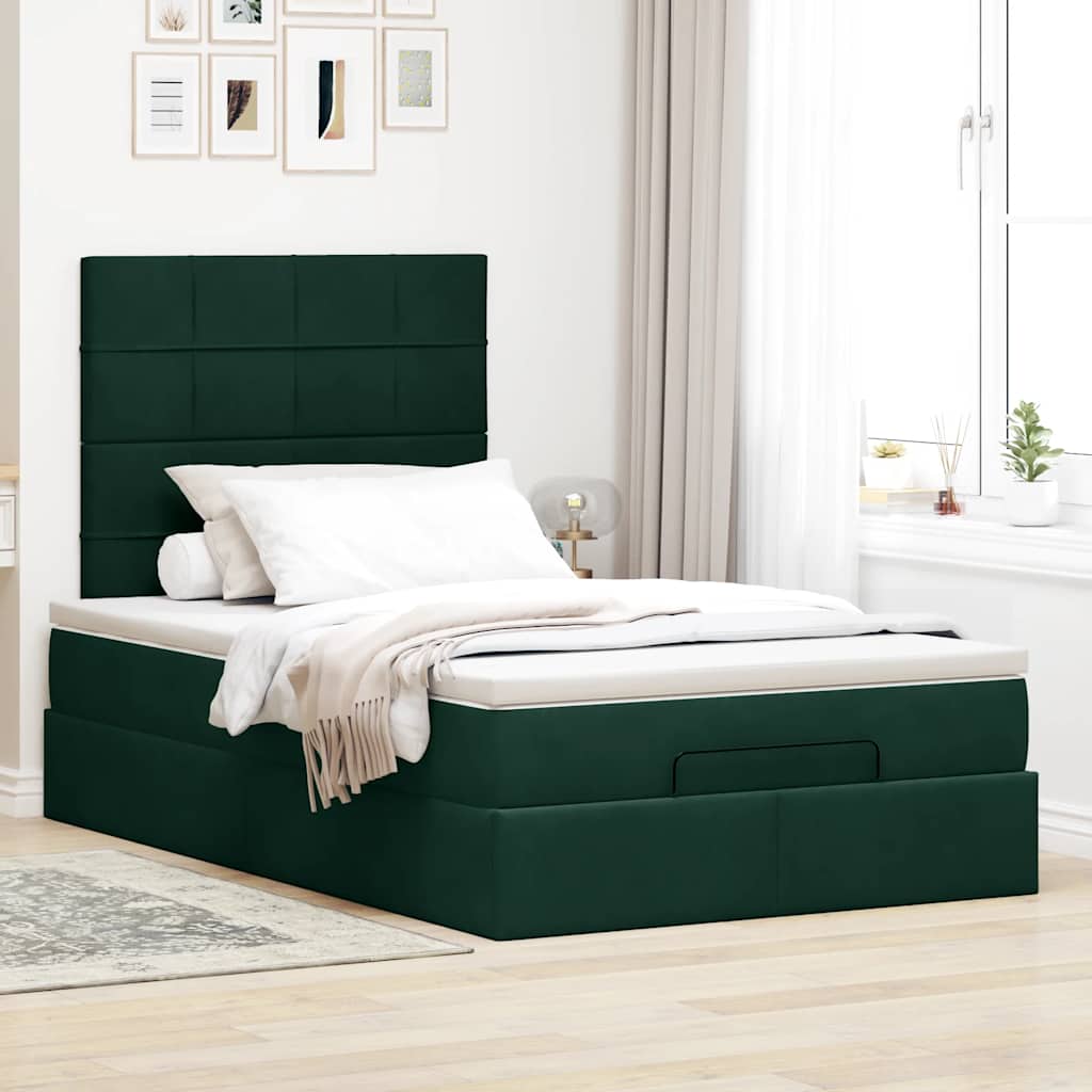 Struttura Letto Pouf con Materassi 120x190 cm Velluto | homemem39