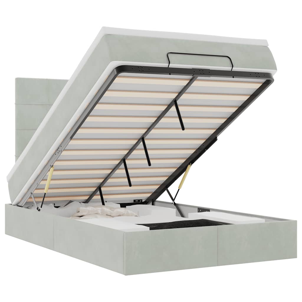 Struttura Letto Pouf con Materassi 120x200 cm Velluto - homemem39