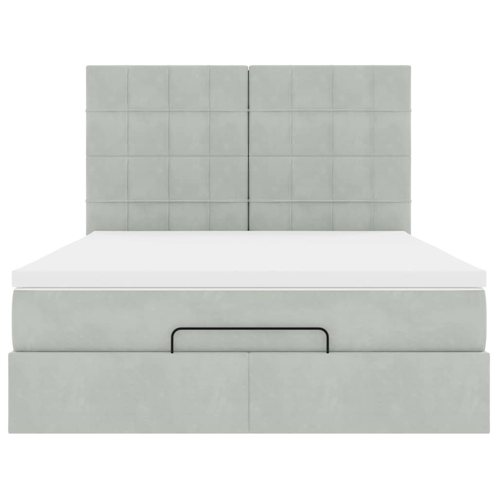 Struttura Letto Pouf con Materassi 140x190 cm Velluto | homemem39