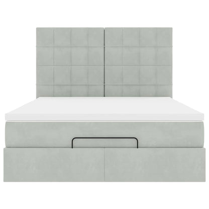 Struttura Letto Pouf con Materassi 140x190 cm Velluto | homemem39