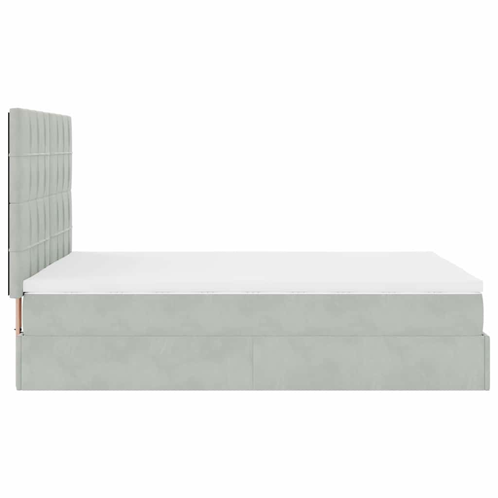 Struttura Letto Pouf con Materassi 140x190 cm Velluto | homemem39