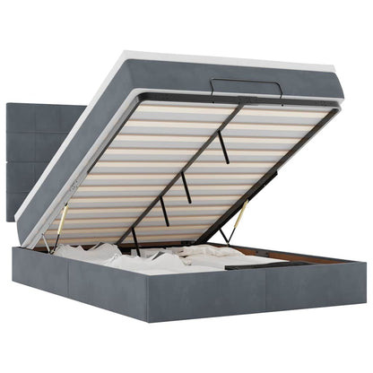 Struttura Letto Pouf con Materassi 140x190 cm Velluto - homemem39