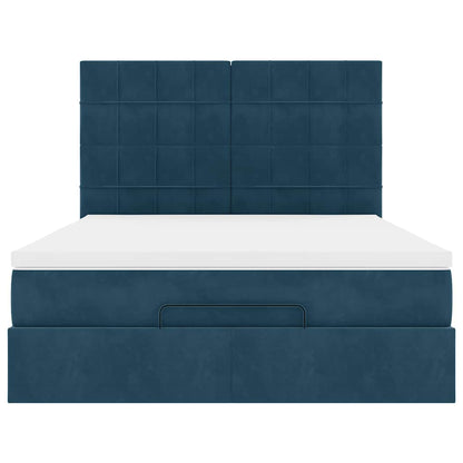 Struttura Letto Pouf con Materassi 140x190 cm in Velluto | homemem39