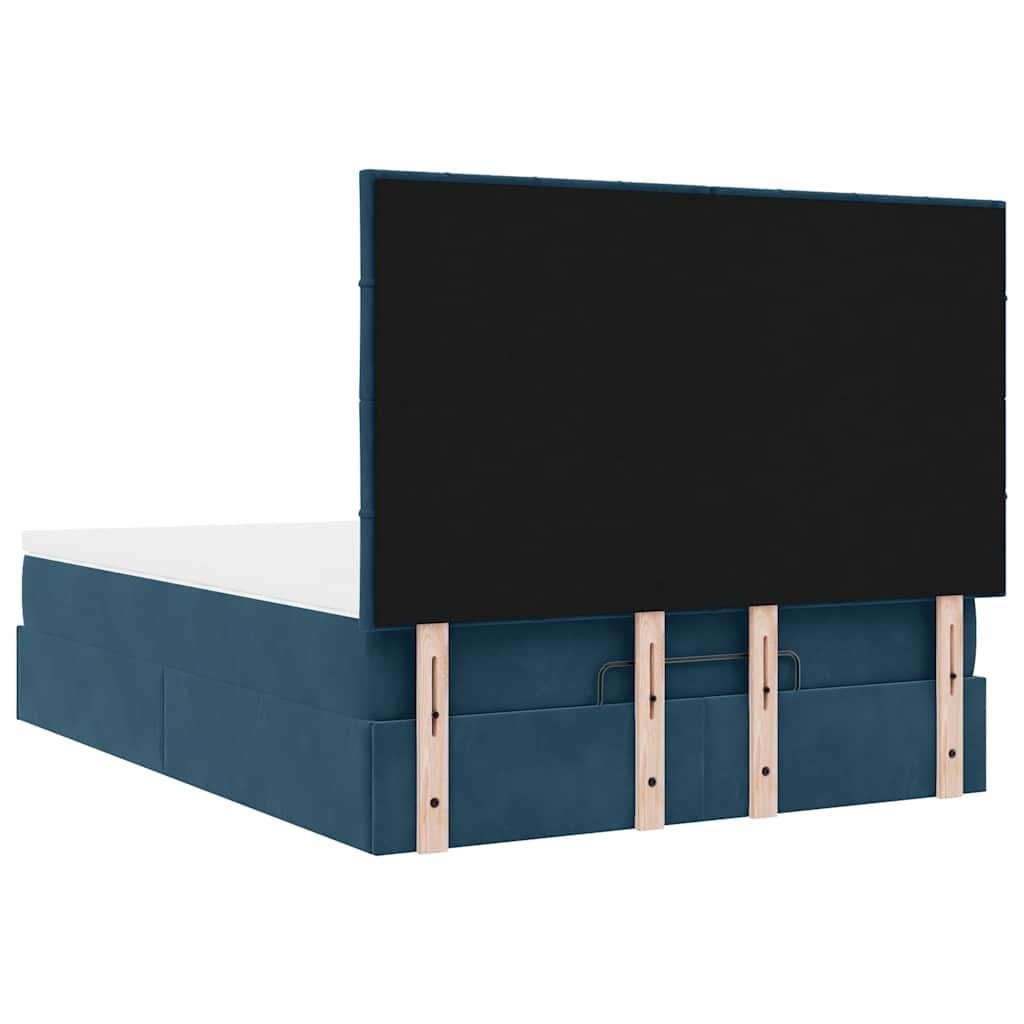 Struttura Letto Pouf con Materassi 140x190 cm in Velluto | homemem39