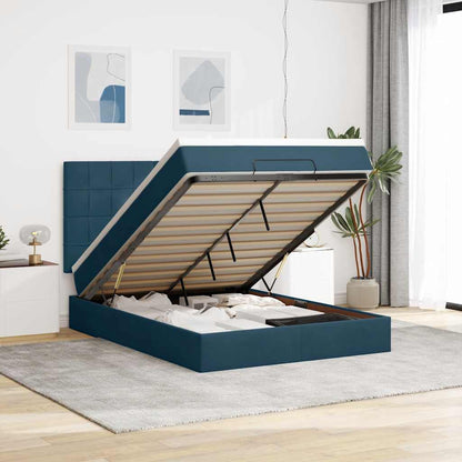Struttura Letto Pouf con Materassi 140x190 cm in Velluto | homemem39