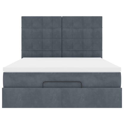 Struttura Letto Pouf con Materassi 140x200 cm in Velluto