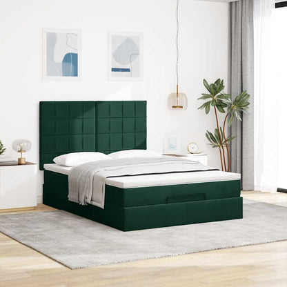 Struttura Letto Pouf con Materassi 140x200 cm in Velluto | homemem39