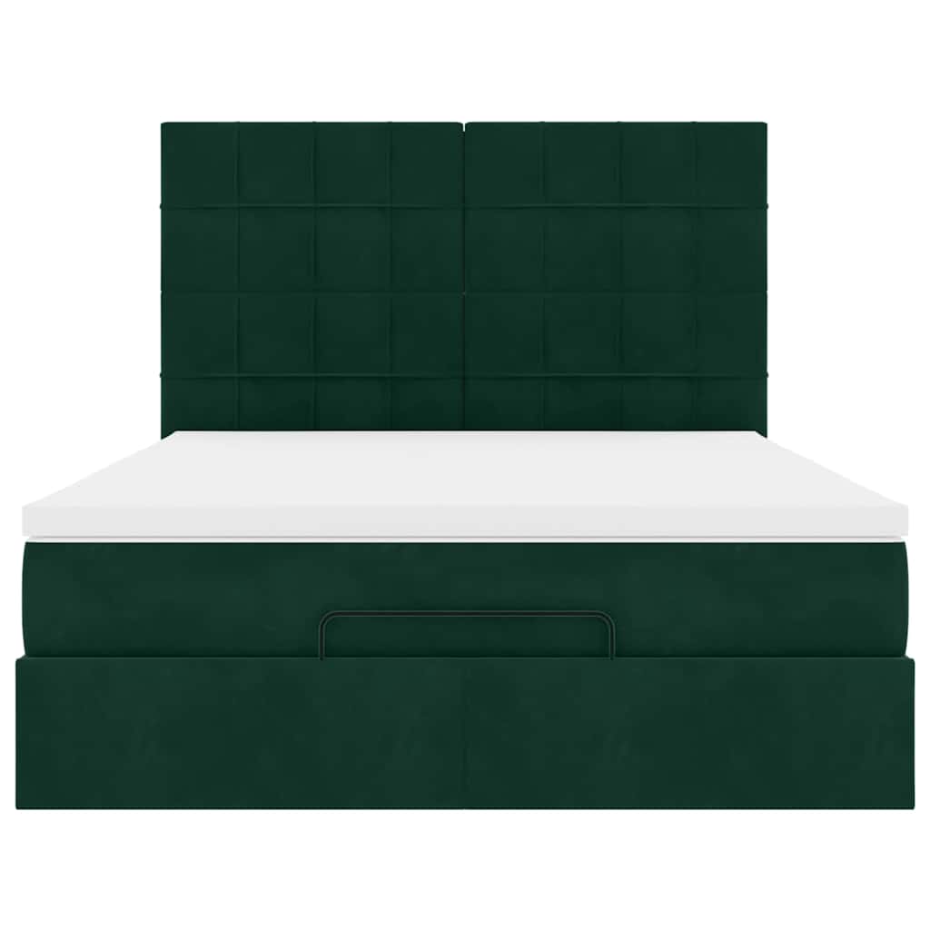 Struttura Letto Pouf con Materassi 140x200 cm in Velluto | homemem39