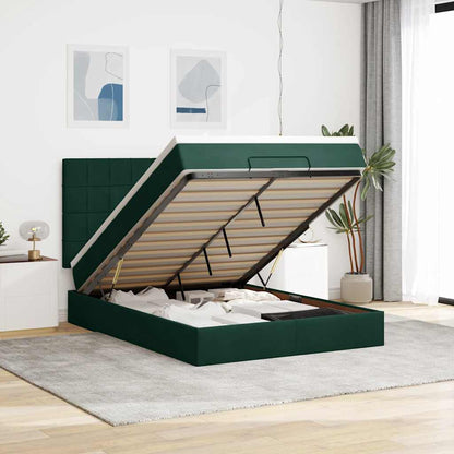 Struttura Letto Pouf con Materassi 140x200 cm in Velluto | homemem39