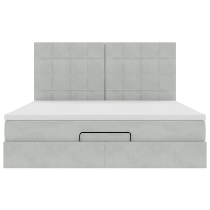 Struttura Letto Pouf con Materassi 160x200 cm in Velluto