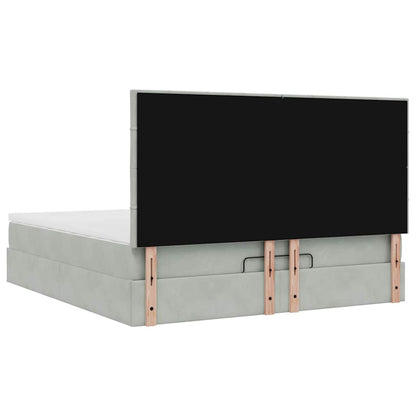 Struttura Letto Pouf con Materassi 160x200 cm in Velluto