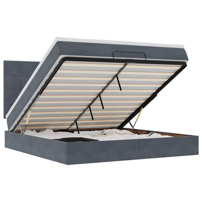 Struttura Letto Pouf con Materassi 160x200 cm in Velluto - homemem39