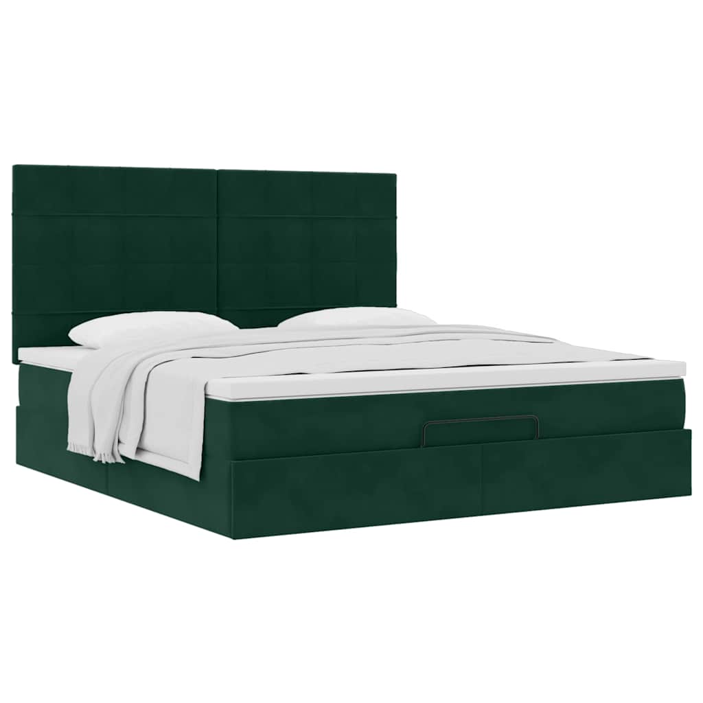 Struttura Letto Pouf con Materassi 160x200 cm Velluto | homemem39