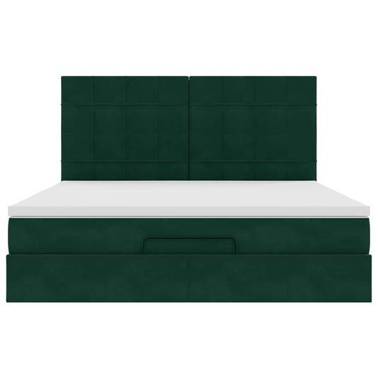Struttura Letto Pouf con Materassi 160x200 cm Velluto
