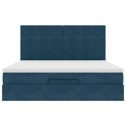 Struttura Letto Pouf con Materassi 160x200 cm Velluto | homemem39