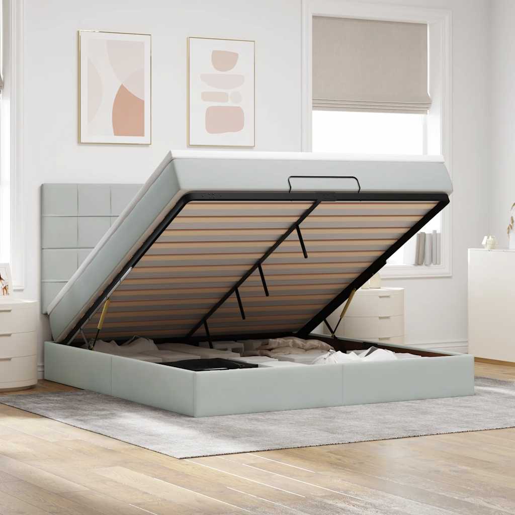 Struttura Letto Pouf con Materassi 180x200 cm Velluto | homemem39