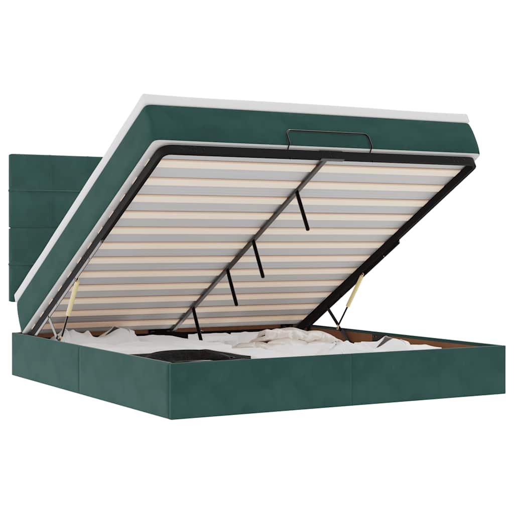 Struttura Letto Pouf con Materassi 180x200 cm Velluto - homemem39