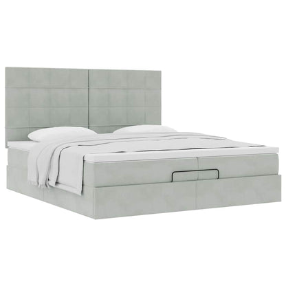Struttura Letto Pouf con Materassi 200x200 cm Velluto | homemem39