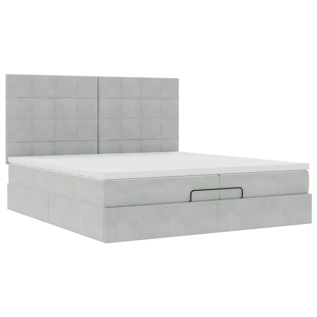 Struttura Letto Pouf con Materassi 200x200 cm Velluto | homemem39