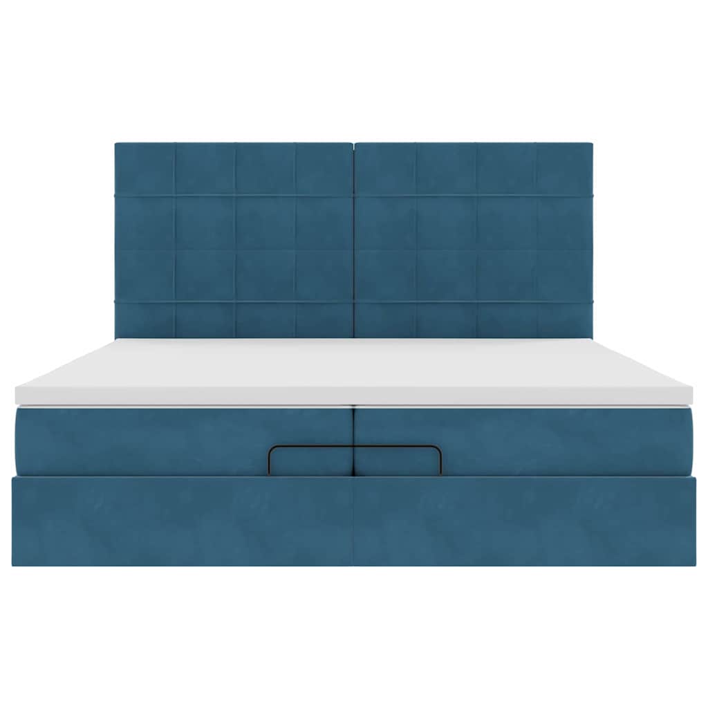 Struttura Letto Pouf con Materassi 200x200 cm Velluto