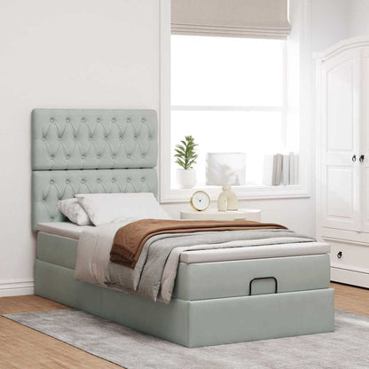 Struttura Letto Pouf con Materassi 80x200 cm in Velluto | homemem39
