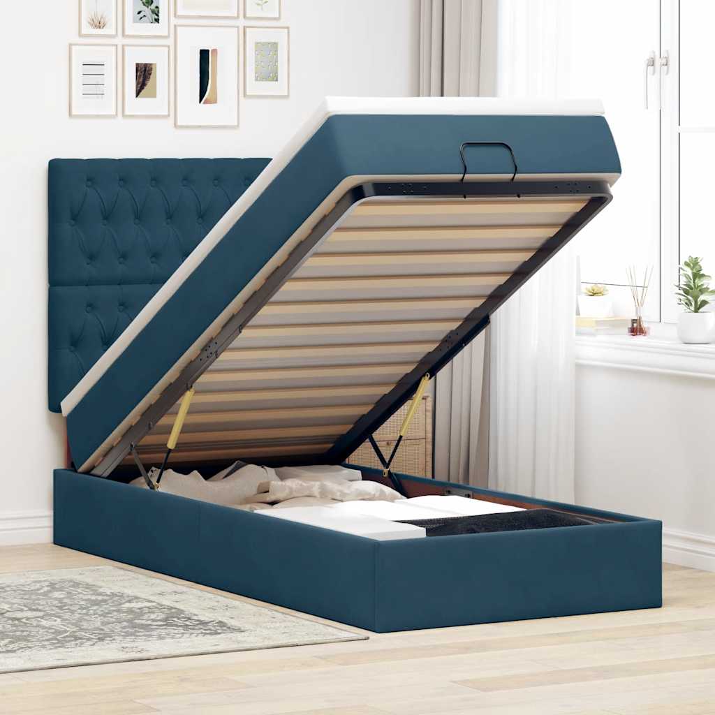 Struttura Letto Pouf con Materassi 80x200 cm Velluto | homemem39