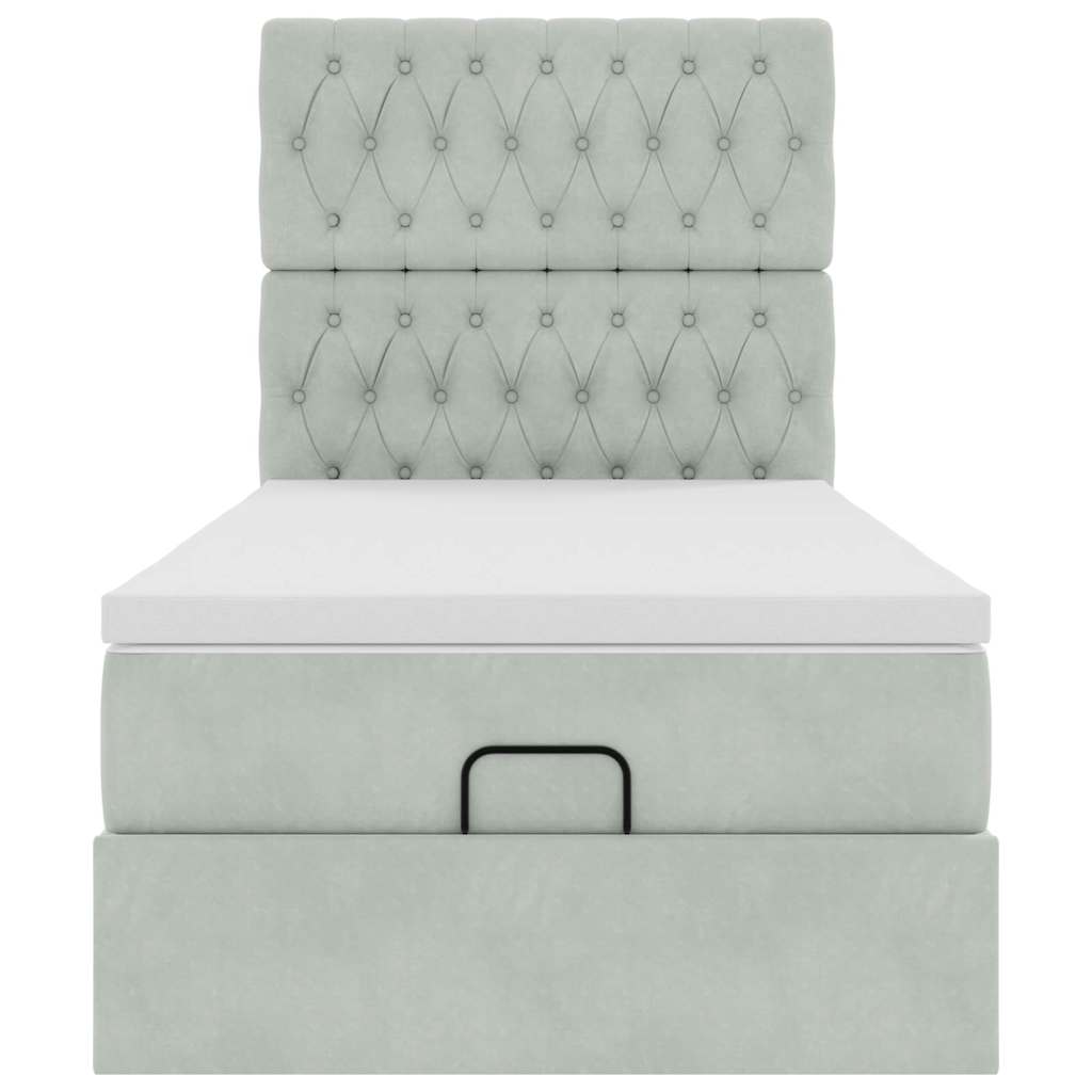 Struttura Letto Pouf con Materassi 90x190 cm in Velluto | homemem39