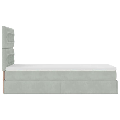 Struttura Letto Pouf con Materassi 90x190 cm in Velluto | homemem39