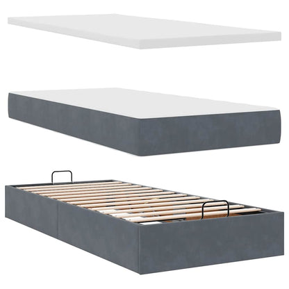 Struttura Letto Pouf con Materassi 90x190 cm in Velluto | homemem39