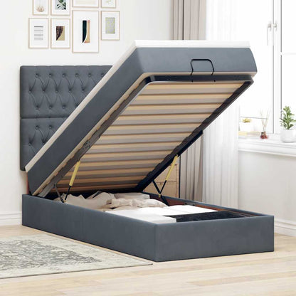 Struttura Letto Pouf con Materassi 90x190 cm in Velluto | homemem39