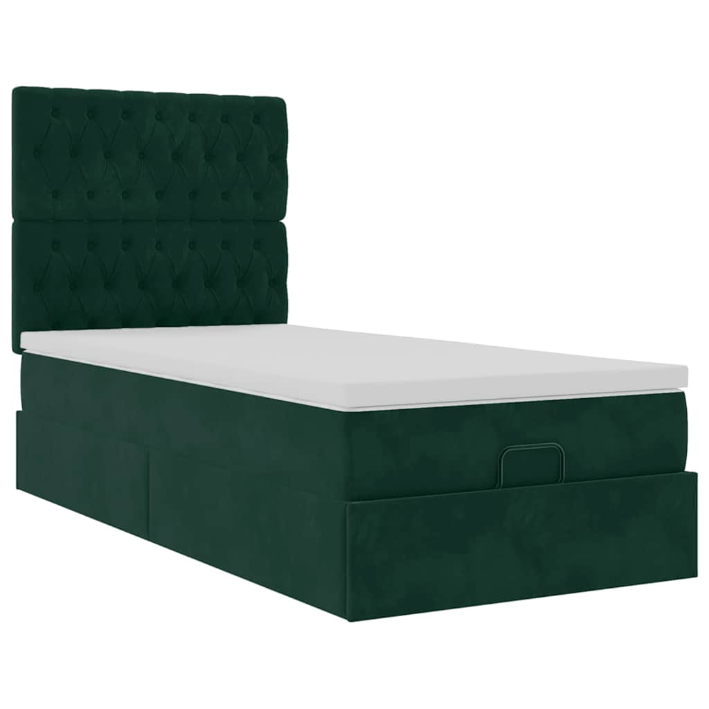 Struttura Letto Pouf con Materassi 90x190 cm in Velluto | homemem39