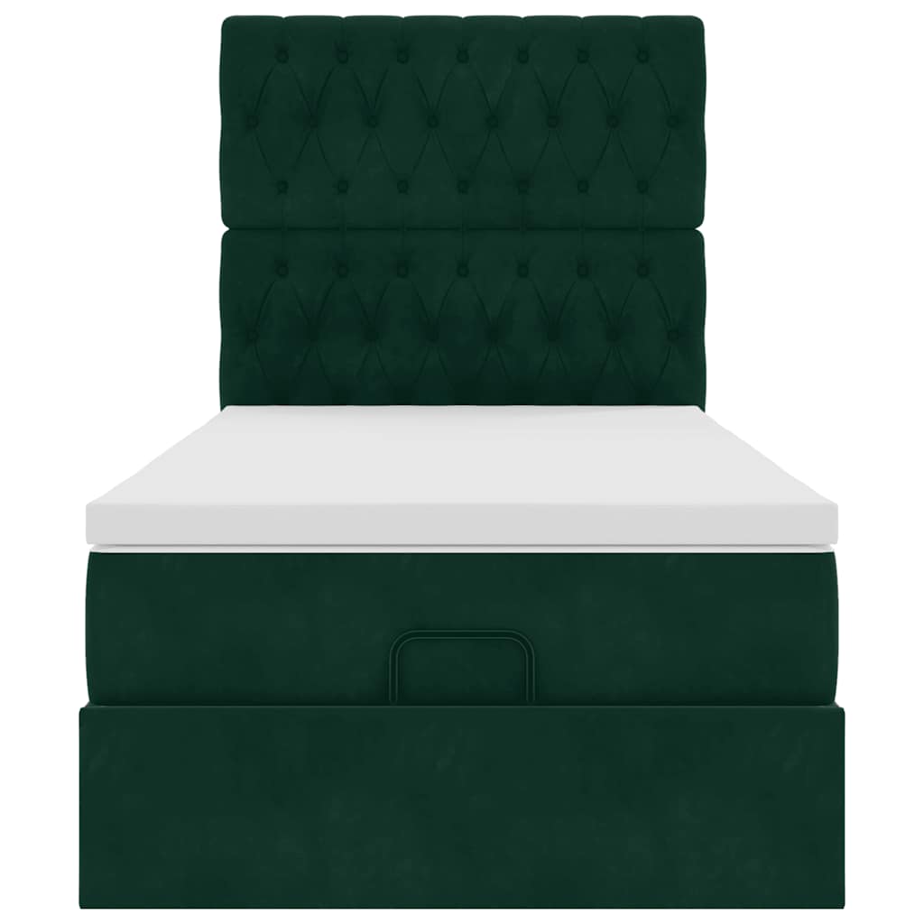 Struttura Letto Pouf con Materassi 90x190 cm in Velluto | homemem39