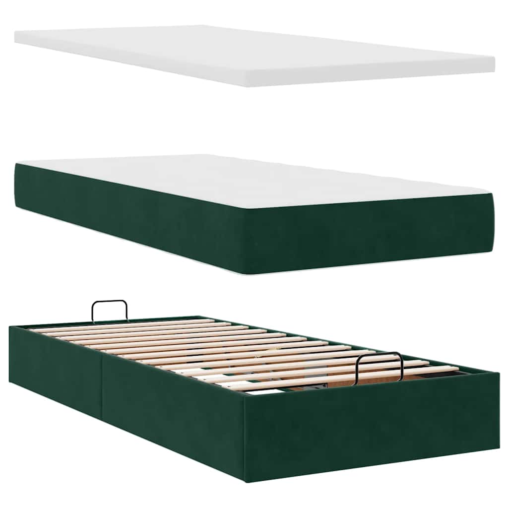 Struttura Letto Pouf con Materassi 90x190 cm in Velluto | homemem39
