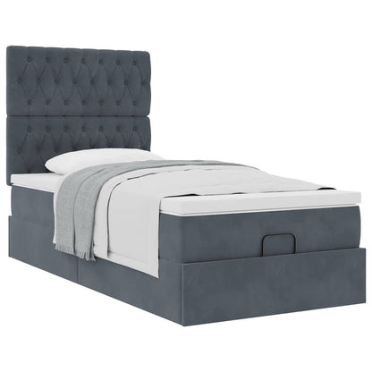 Struttura Letto Pouf con Materassi 90x200 cm in Velluto | homemem39