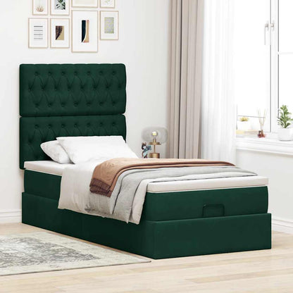 Struttura Letto Pouf con Materassi 90x200 cm in Velluto | homemem39