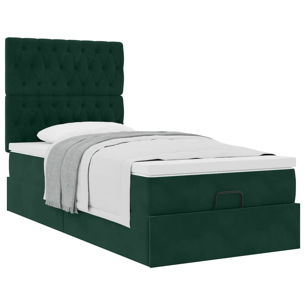 Struttura Letto Pouf con Materassi 90x200 cm in Velluto | homemem39