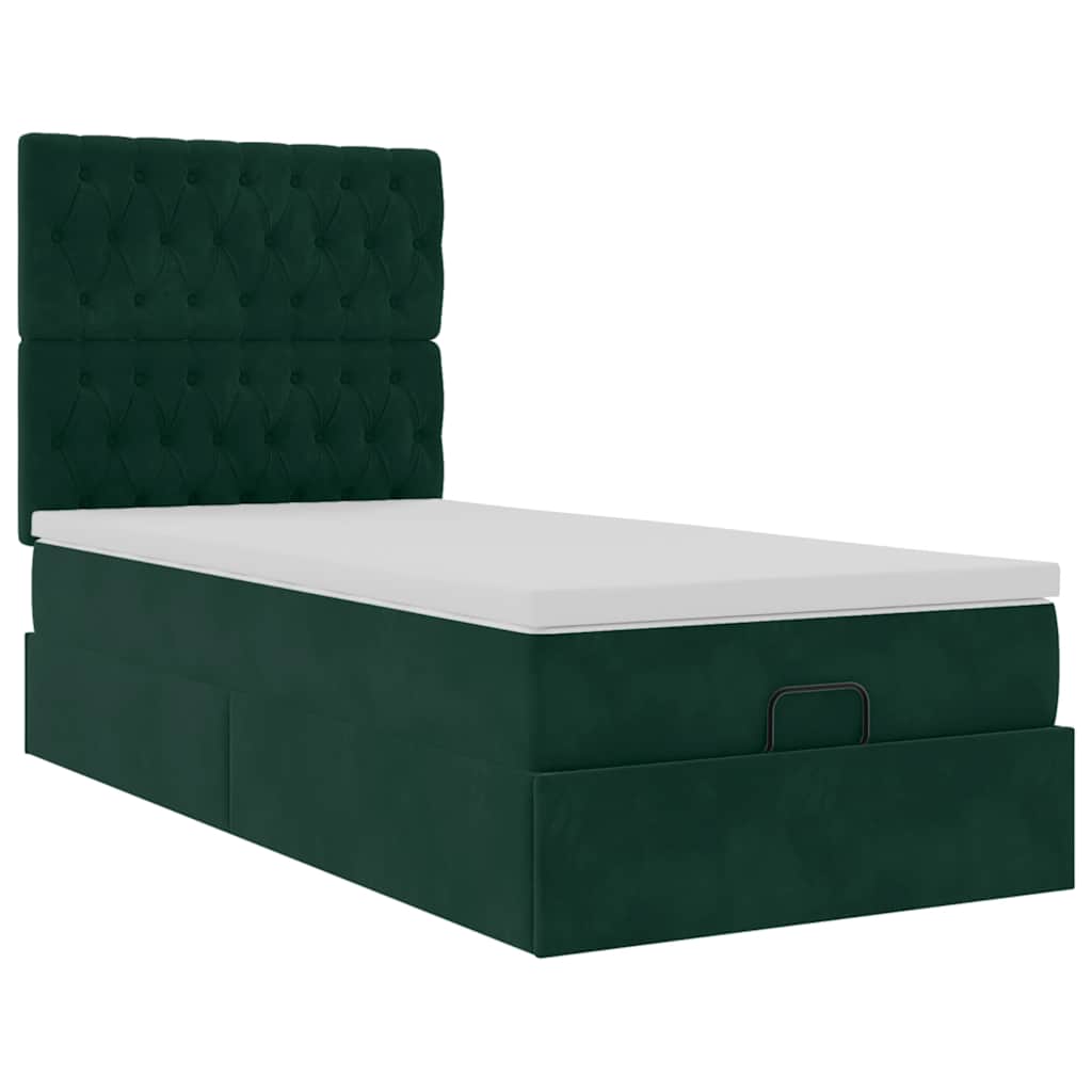 Struttura Letto Pouf con Materassi 90x200 cm in Velluto | homemem39