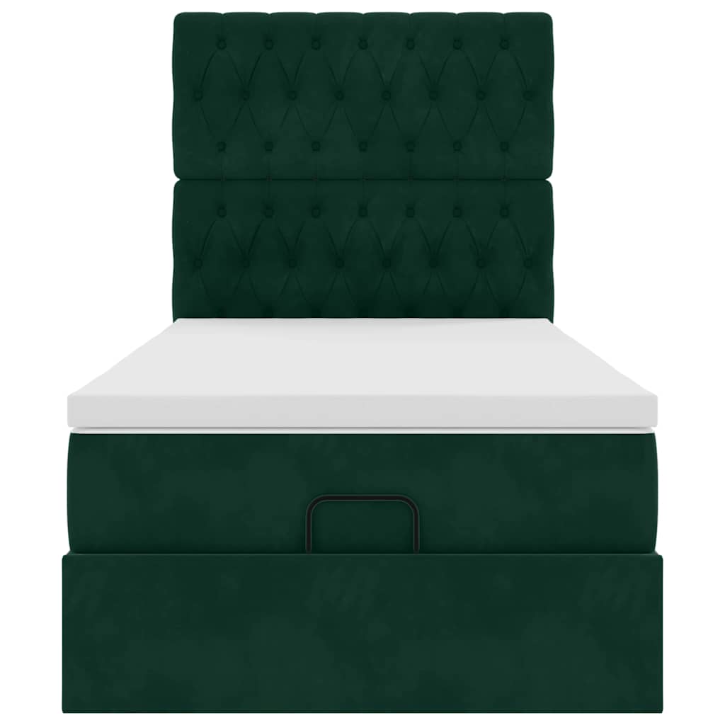 Struttura Letto Pouf con Materassi 90x200 cm in Velluto | homemem39