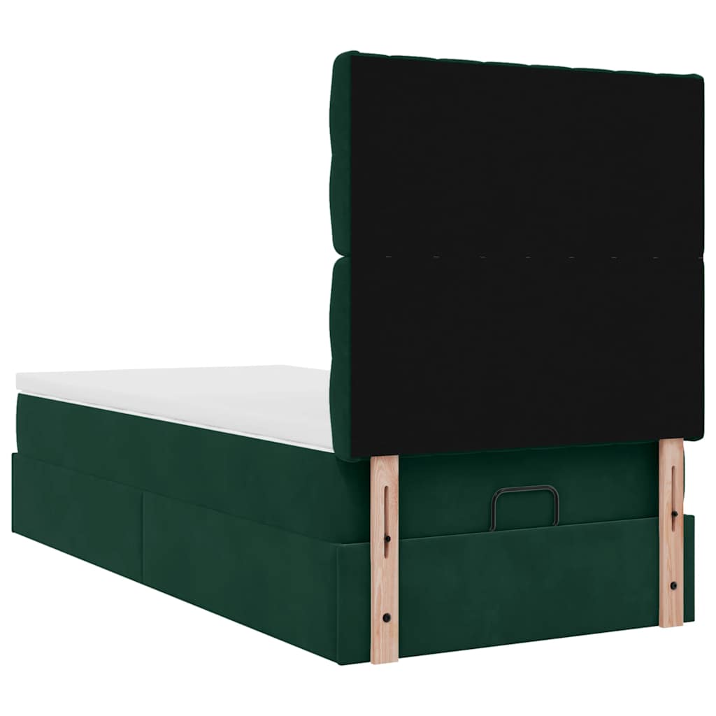 Struttura Letto Pouf con Materassi 90x200 cm in Velluto | homemem39