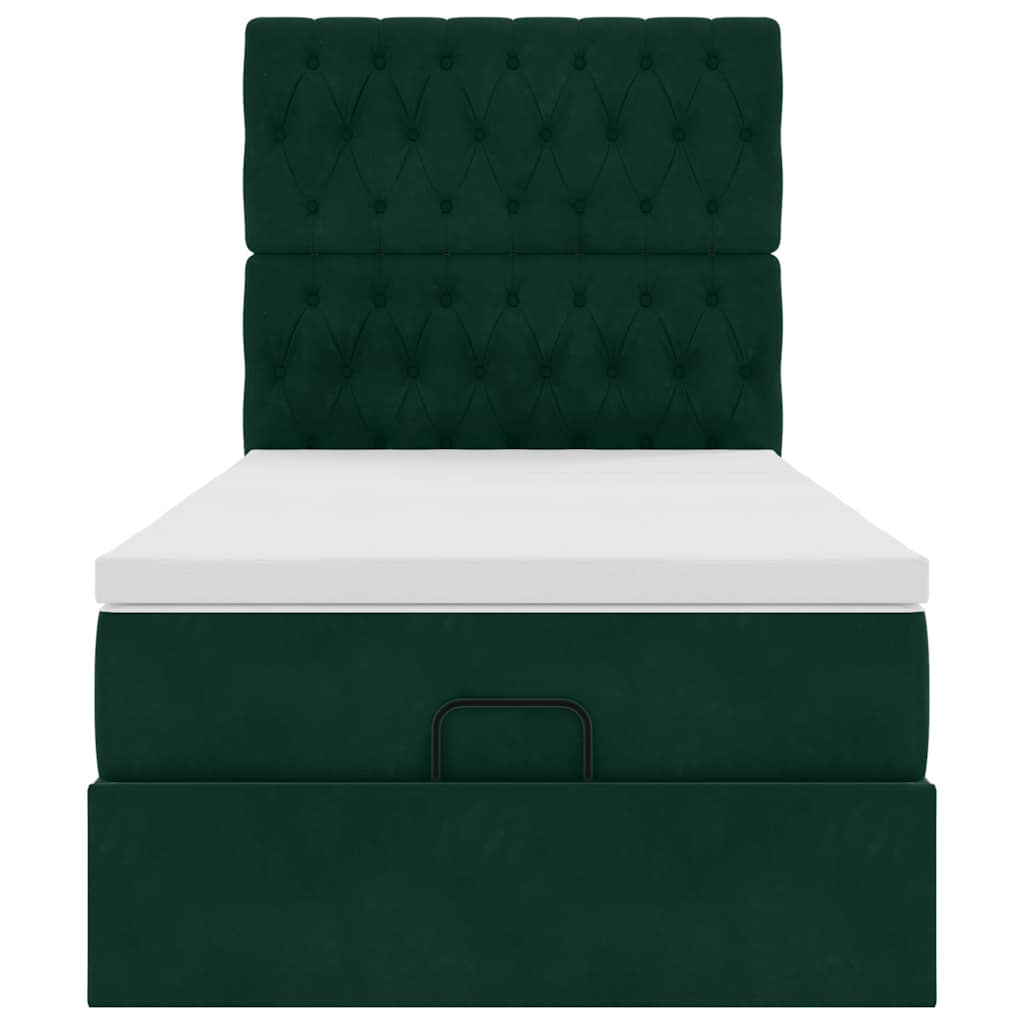 Struttura Letto Pouf con Materassi 100x200 cm Velluto