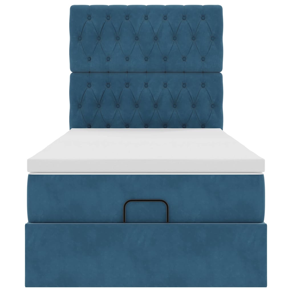 Struttura Letto Pouf con Materassi 100x200 cm Velluto - homemem39