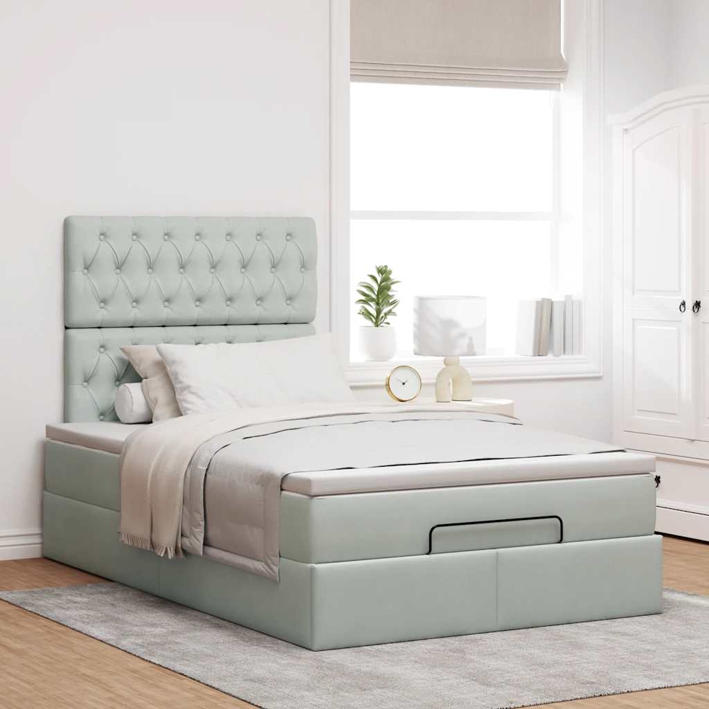 Struttura Letto Pouf con Materassi 120x190 cm Velluto | homemem39