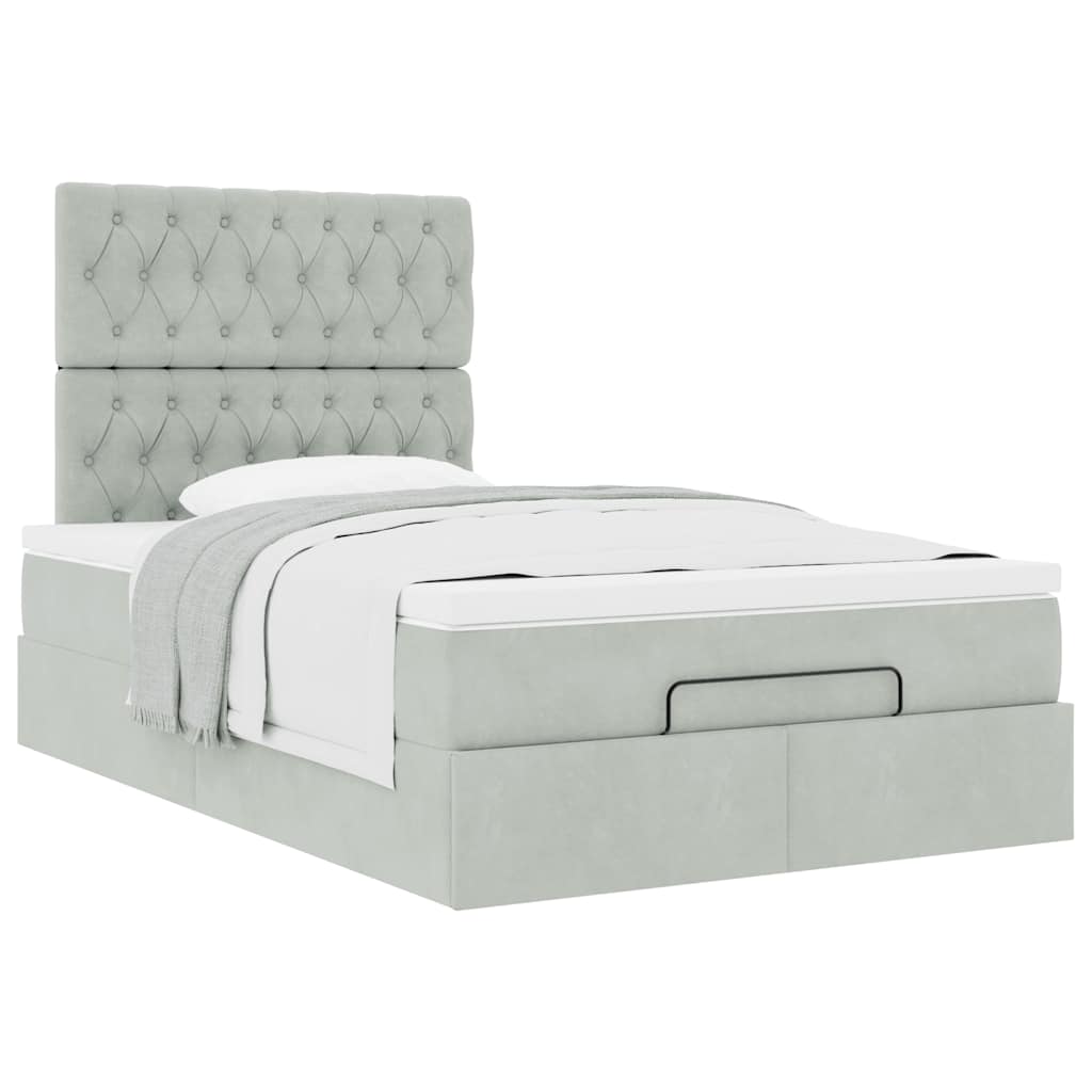 Struttura Letto Pouf con Materassi 120x190 cm Velluto | homemem39