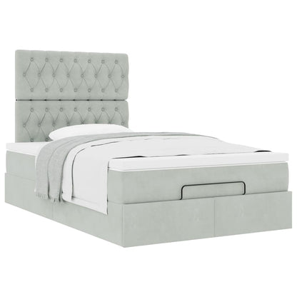 Struttura Letto Pouf con Materassi 120x190 cm Velluto | homemem39