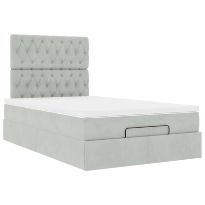 Struttura Letto Pouf con Materassi 120x190 cm Velluto | homemem39